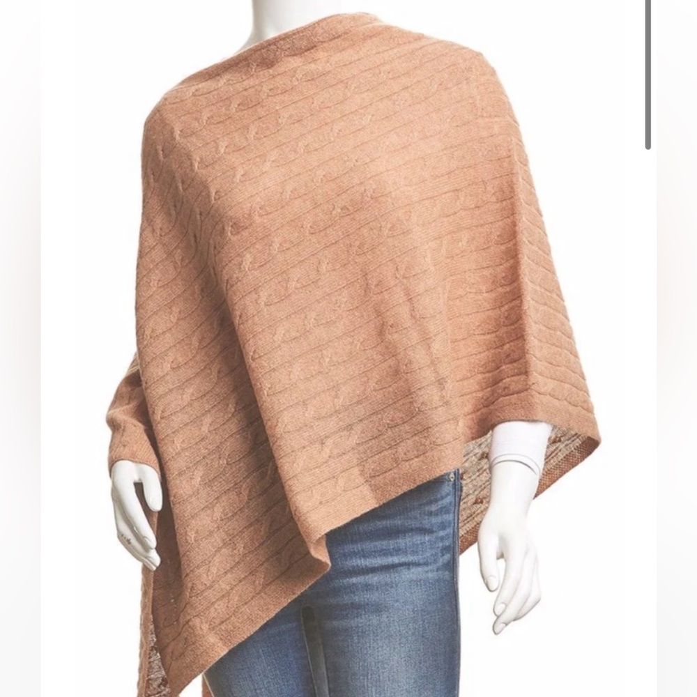 Hannah Rose Knit Poncho Cashmere Sweater‎ One Size
